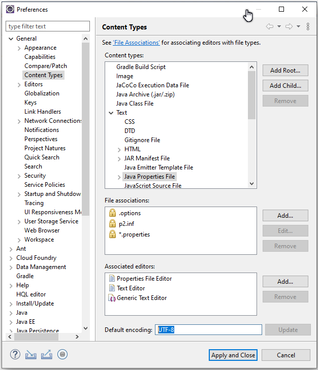 Eclipse file encoding